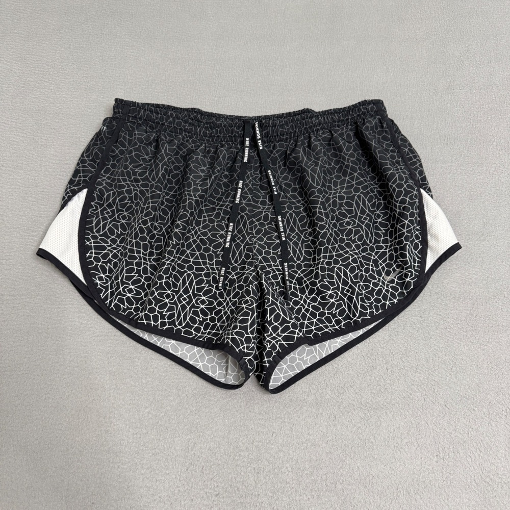 Nike Shorts Womens‎ M Black White Geometric Running Dri-FIT Starglass Gym